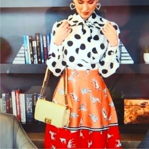 Anthropologie Dalmatian Print Skirt. retails for $128.
